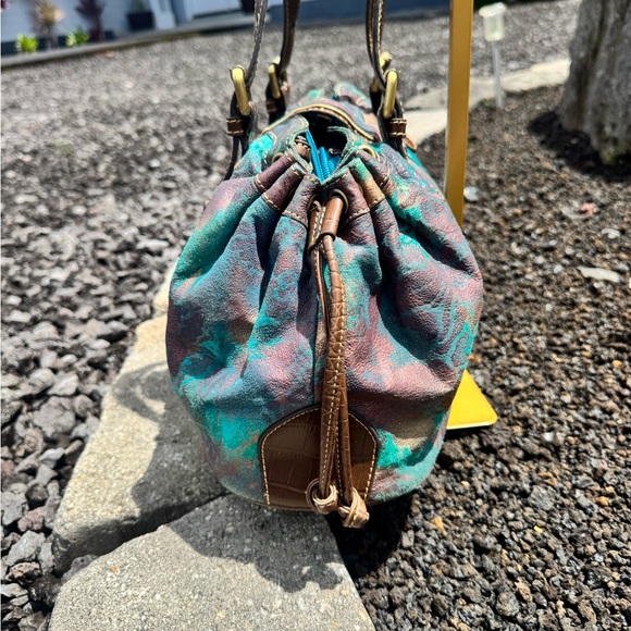 Sharif Studio Multicolor Embossed Leather & Fabric Shoulder Bag - Picture 7 of 17